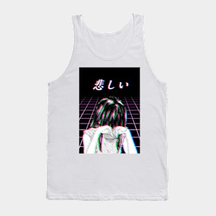 SAD VHS BACKGROUND SAD JAPANESE ANIME AESTHETIC Tank Top